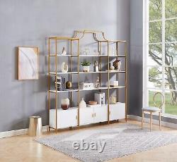 79 4 Tiers Home Office Bookcase Metal Bookshelf Storage Cabinet Display Shelf