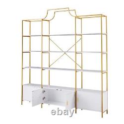 79 4 Tiers Home Office Bookcase Metal Bookshelf Storage Cabinet Display Shelf