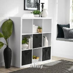9-Cube Storage Organizer White Texture For Living Room Playroom Display Books