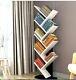 9 Shelf Tree Bookshelf Floor Standing Bookcase Wood Display Storage Holder Rack