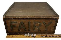 Antique Fairbank's Fairy Pure White Floating Soap Wood Box Country Store Display