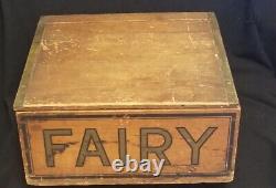 Antique Fairbank's Fairy Pure White Floating Soap Wood Box Country Store Display