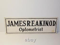 Antique Optometrist Metal Eye Glasses Store Sign Man Cave Display James Eakin