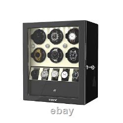 Automatic 6 Watch Winder With 5 Watch Display Storage Box Jewelry Drawer LED New