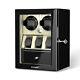 Automatic Watch Winder For 2 Watches With 3 Watches Display Storage Case Led