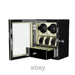 Automatic Watch Winder For 2 Watches With 3 Watches Display Storage Case LED