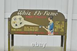 Awesome Original WHIZ FLY FUME ADVERTISING STORE DISPLAY RACK SIGN GAS OIL