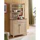 Baker's Rack Storage Cabinet & Display Weathered White & Faux Marble-yellow