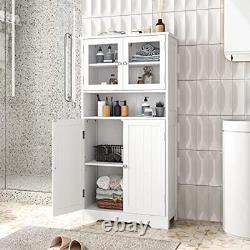 Bathroom Storage Cabinet Freestanding Floor Cabinet withOpen Shelf Display Cabinet