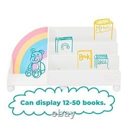 - Book Shelf Organizer for Kids with Storage, Toddler Book Display White