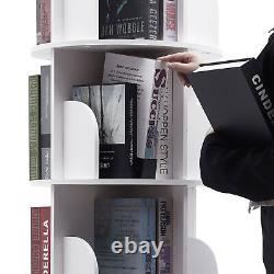 Bookcase 360° Rotating Bookshelf Floor Standing Organizer Storage Shelf Display