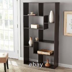 Bookcase Cabinet 2 Pc Bookshelf Storage Organizer Shelves Wooden Tall Display