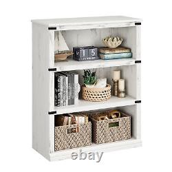 Bookcase, Farmhouse Book Shelf With Storage Open Display Bookshelves Home Decor