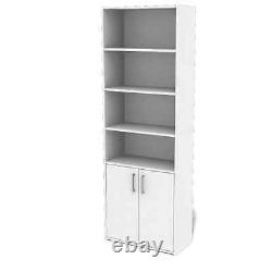 Bookcase Media Cabinet 5 Shelf Open Hidden Storage Display Adjustable Library LG