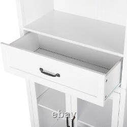 Bookcase Shelving Display Storage Bookshelf Cabinet with Middle Drawer Stand Rack