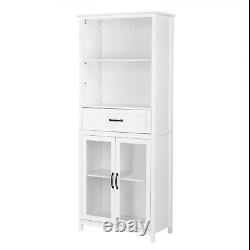 Bookcase Shelving Display Storage Bookshelf Cabinet with Middle Drawer Stand Rack