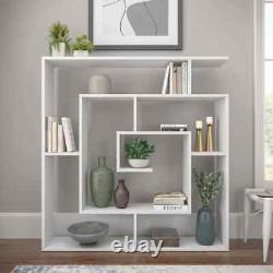 Bookshelf 5-Tier Geometric Bookcase Large Wood Display Storage Office Organizer