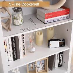 Bookshelf with Doors Cabinet Storage Drawer 3 Display Shelf Wood Bookcase White