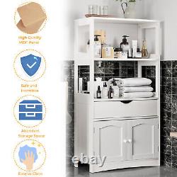 Bookshelf with doors Storage cabinets Sideboard Display Unit for Home White wood