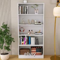 Bookshelves and Bookcases Floor Standing tall bookcase 5 Tier Display Storage