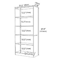 Bookshelves and Bookcases Floor Standing tall bookcase 5 Tier Display Storage