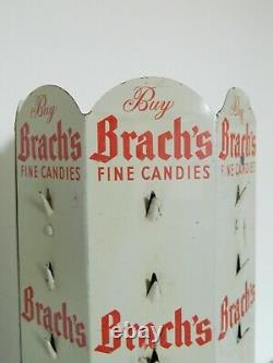 Brach's Candy Dispenser Rack Store Display Revolving Old Vtg Advert Sign Metal