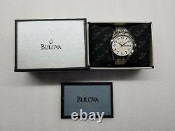 Bulova Beige Dial Day & Date Stainless Steel Men's Watch 96c103 Store Display