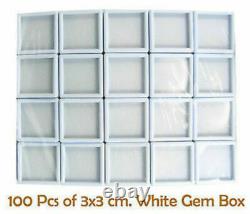 (Buy 1000 Pcs Get 100 Pcs Free) 3x3 Cm Gem Display plastic box Storage for Gems