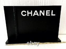 CHANEL Black Store Display Stand Double Sided White Letters Stand Sign