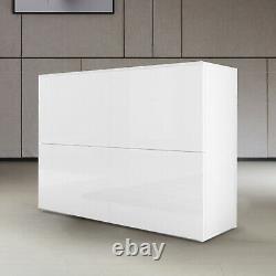 Cabinet 4 drawers Storage High Gloss Fronts Sideboard Display Cupboard Off white