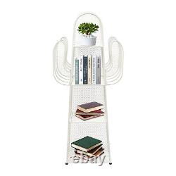 Cactus Bookcase 4-Tier Storage Organizer Closet Corner Metal Display Cabinet USA