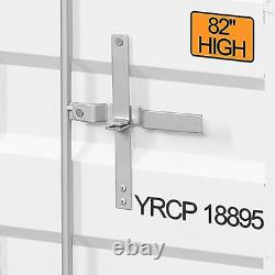 Cargo Container Design Metal End Table Nightstand 1-Door Display Storage White