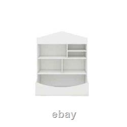 Children's 7 Shelf Bookcase Storage Display Rack Organizer White 31.50 x 39.37