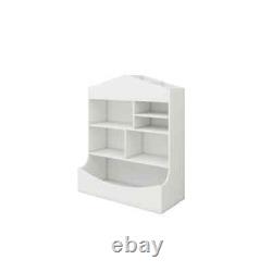 Children's 7 Shelf Bookcase Storage Display Rack Organizer White 31.50 x 39.37