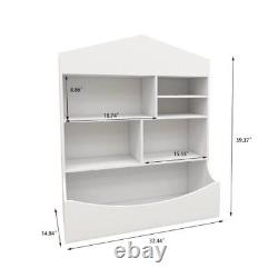 Children's Multi-Functional 7Shelf Bookcase Storage Display Rack Organizer White