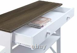 Contemporary 1 Drawer Console Table 3-Tier Wooden Display Storage Shelf White