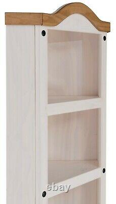 Corona White Corner Display Unit 1 Door Bookcase Mexican Solid Pine Storage