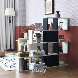 Costway 5-Tier Bookshelf Corner Ladder Bookcase Display Storage Rack Black White