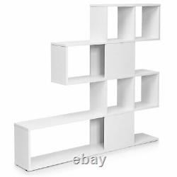 Costway Bookshelf Corner Ladder Bookcase 5-Tier Display Storage Rack White