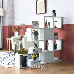 Costway Bookshelf Corner Ladder Bookcase 5-Tier Display Storage Rack White