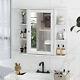 Costway Wall Mounted Multipurpose Bathroom Storage Display Mirror Cabinet White