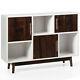 Costway Wood Display Storage Cabinet Console Table Tv Stand Multipurpose Withshelf