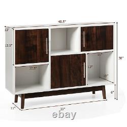 Costway Wood Display Storage Cabinet Console Table TV Stand Multipurpose withShelf