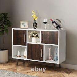 Costway Wood Display Storage Cabinet Console Table TV Stand Multipurpose withShelf