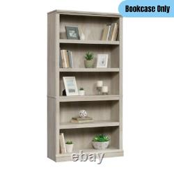 Cottage Modern 5-Tier Bookcase 3-Adjustable Shelves Display Storage Off-White