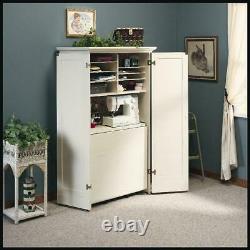 Craft Armoire Crafting Table with Storage Desk Organizer White Sewing Workstation