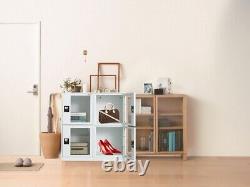 Display Cabinet Shelf 2 door Metal Storage Glass Door lcoker