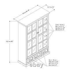 Display Cabinet Storage Cabinet with Tempered Glass Doors and Adjustable Shelf