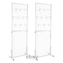 Display Grid Rack 2 Pack 70.8 Metal Panel Wall Stand Retail Store Art Organizer