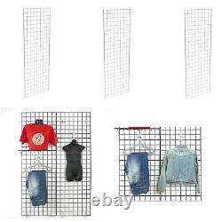Display Grid Rack 3 Pack 5 ft White Retail Metal Stand Wall Store Wire Organizer